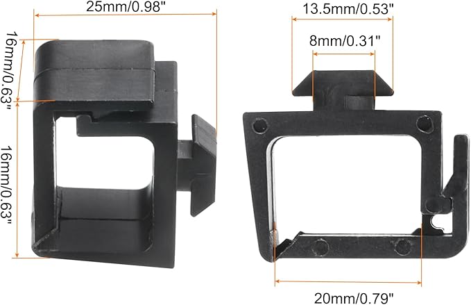 MECCANIXITY 6Pcs Single Slot Flat Cable Clamp 20mm Hole Dia Wire Holder ABS for 30 Series European Standard Aluminum Extrusion