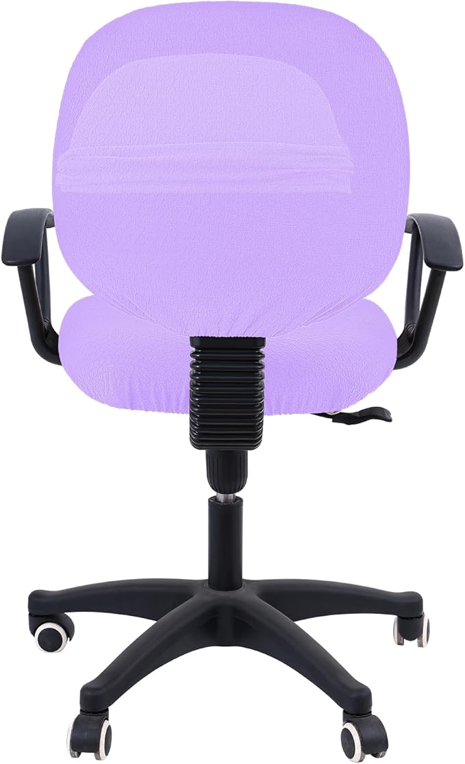 Smiry Stretch Jacquard Office Computer Chair Covers, Removable Washable Universal Desk Rotating Chair Slipcovers Protector, Seat + Backrest Cover, Lavender