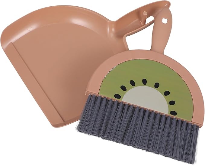 PRETYZOOM Mini Travel Cleaning Kit Floor Sweeper Dustpan and Small Brush for Desktop Cleaning