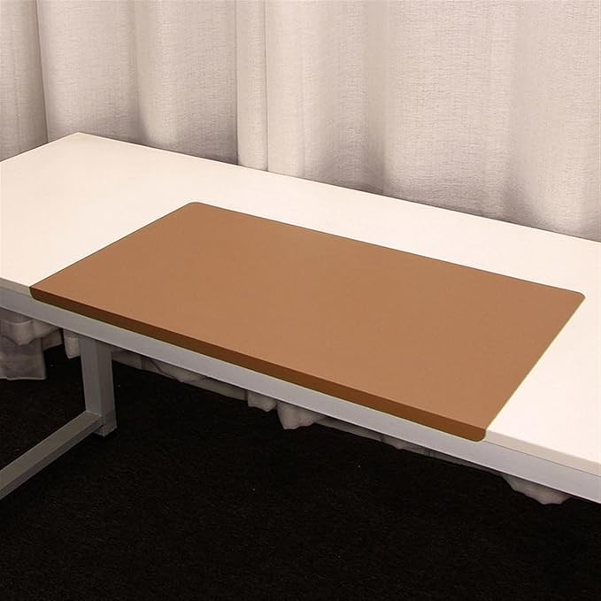 Lifup Non-Slip Desk Pad Protector, Self Adhesive Writing Mat with Full Grip Fixation Lip, Waterproof PU Leather Large Mouse Pad for Home Office Gaming Brown 27.6" x 15.7"