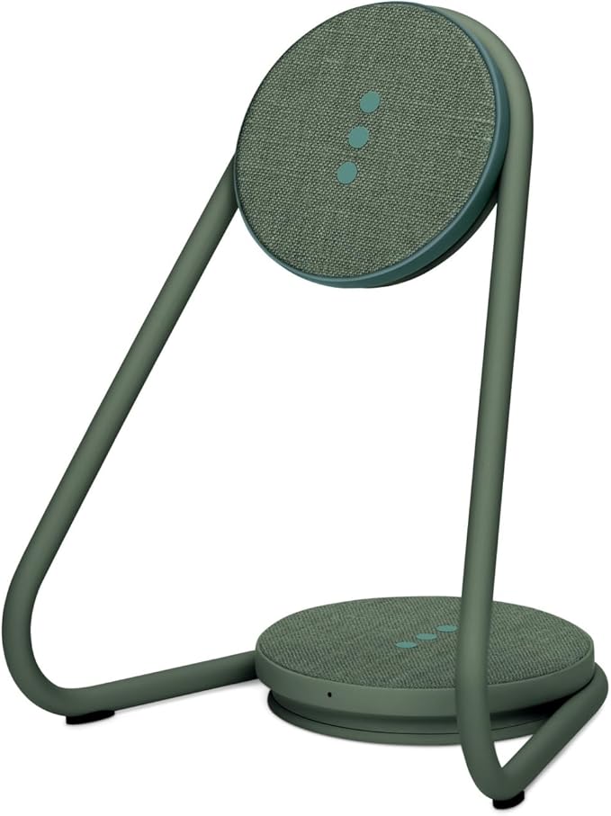 COURANT MAG:2 Wireless Charging Stand - Belgian Linen, 2 in 1 Multi-Device Charger - Magnetic Stand for MagSafe iPhones 16, 15, 14, 13, 12 with Charging Base for AirPod Cases, (Forest)