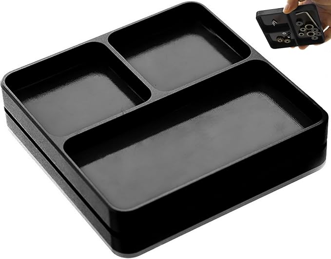 Magnetic Tool Tray Organizer, Small Tray for Electronic Repair Screws, Magnet Toolboxes Small Parts Holder for Organization, Storage Tool for Screw, Nuts and Bolts, Socket, Pin, RC Car Drone Phone