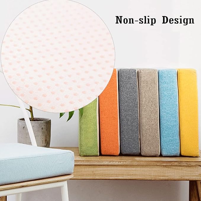 Indoor Chair Cushions Memory Foam Seat Cushion for Armchair, Non-Slip Pads Booster Comfort Pad Indoors Outdoors Car Office Sofa - Square (45x45x8cm,Black)