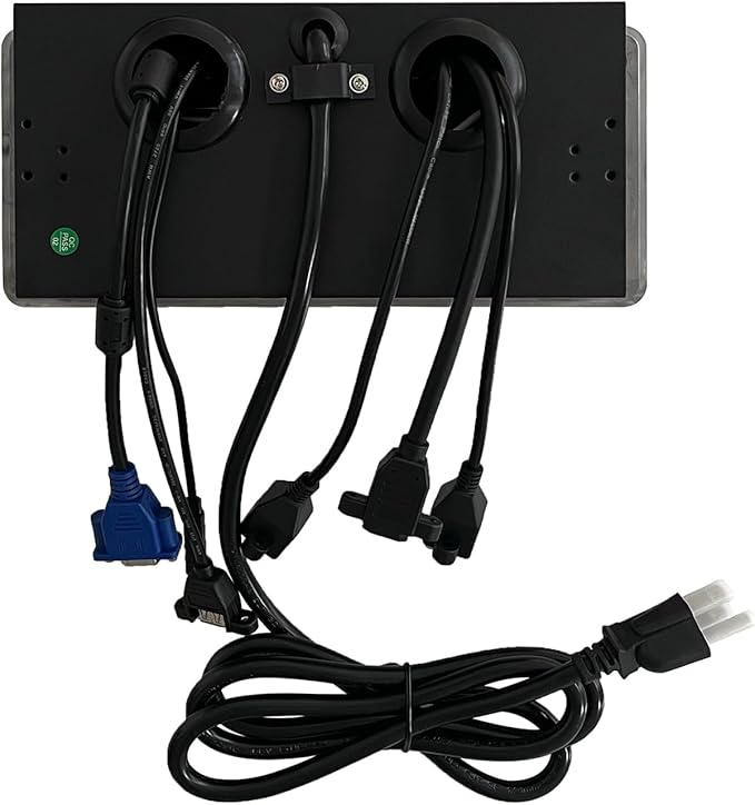 Table Pop up Power Strip Date Hub Connection Box with Outlet Network HDMI for Office Desk（Silver）