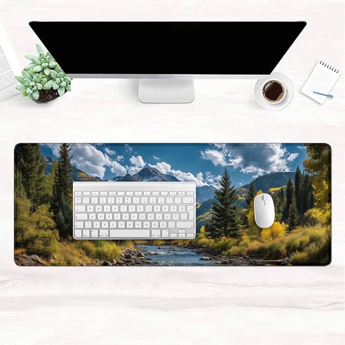 Desk Mat,Desk Pad, XXL Large Mouse Pad,Anti-Slip Big Mousepad with Stitched Edges,Extended Computer Mouse Pads for Desktop Highland Lake