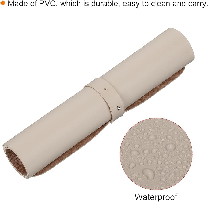 PATIKIL 24"x12" Desk Mat Protector, PVC Non-Slip Waterproof Mouse Pad Writing Mat for Office Home, Apricot