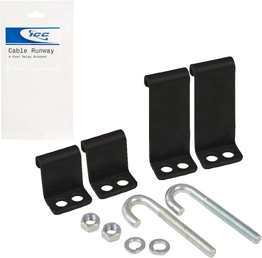 ICC Cable Runway Relay Bracket Kit – 4-Post Rack | Steel, Black Powder Coat, Rack Integration