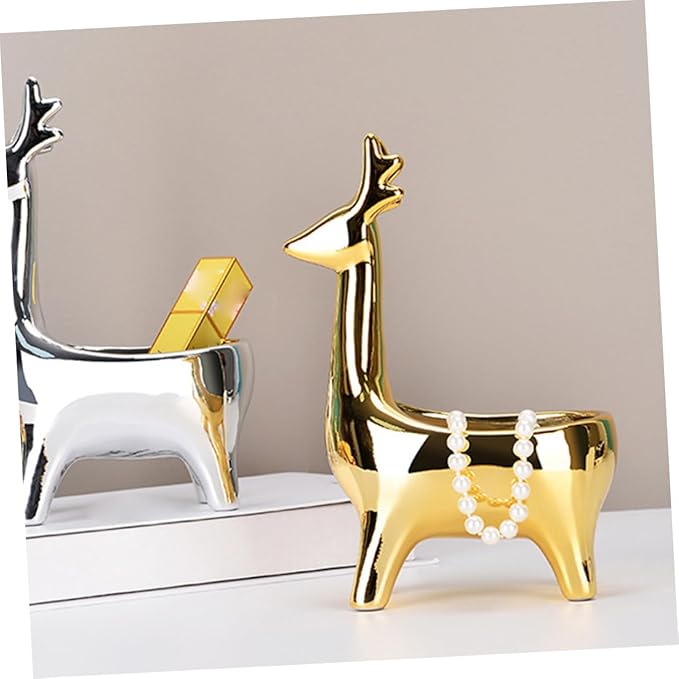 Jewelry Storage Box Deer Shape Deer Shaped Storage Holder Box Desktop Organizer Natural Appearance