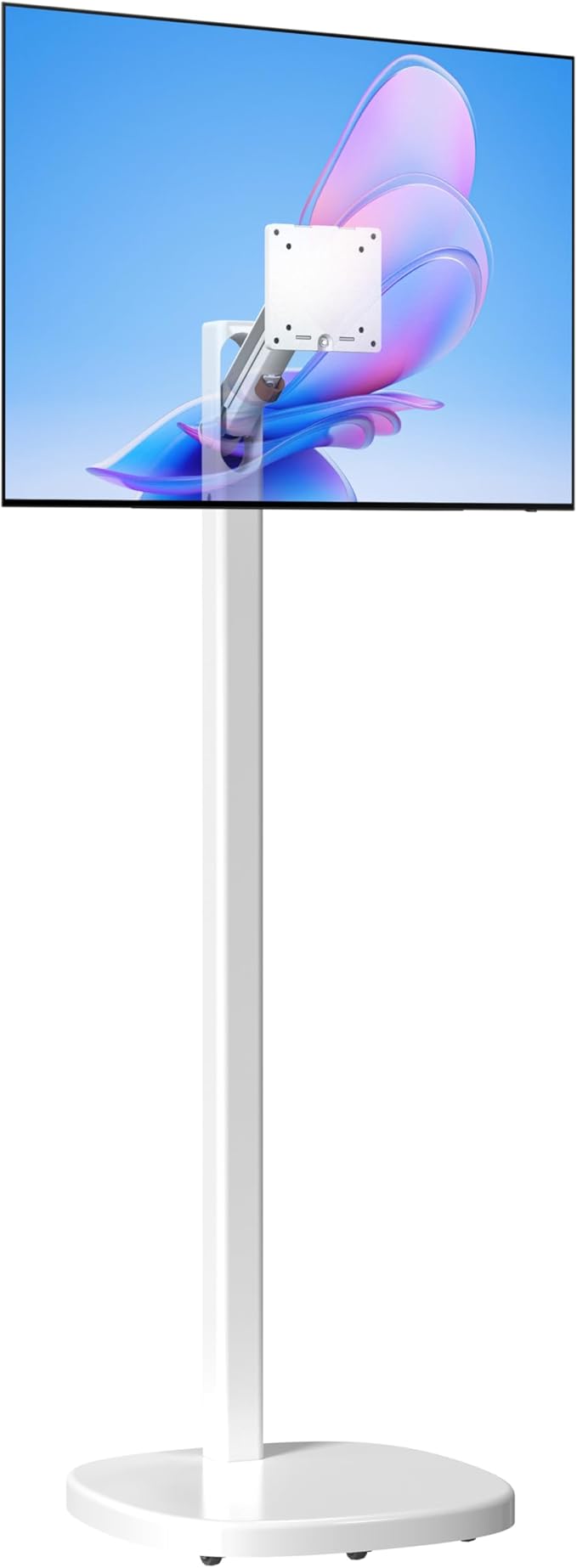 CTA Ergonomic Floor Stand For Monitors & TV’s Up To 35-inches & 22 lbs - Mobile Stand With Anti-Knockdown Base & Height Adjustable - Commercial Grade - (ADD-MSADFS)