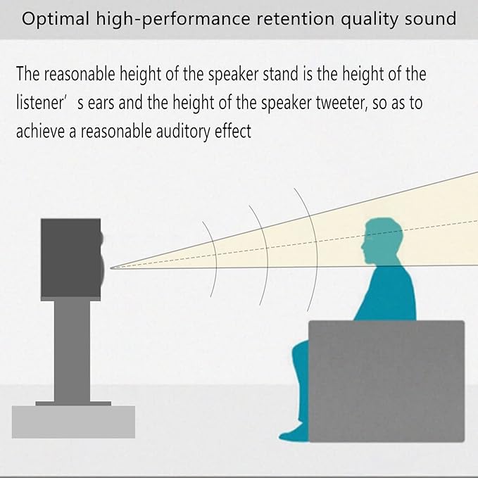 24 Inch (60CM) - Pair- Wood Speaker Stands for Home-Cinema HiFi Desktop and Satellite Speakers Monitor Stands