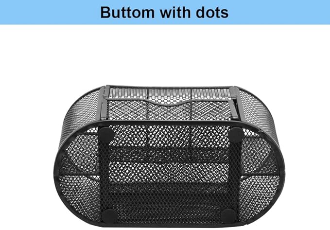 Desk Organizer Stationery Storage, Pencil Holder for Desk, Wire Mesh Office Supplies Desk Accessories Workspace Organizers with 9 Compartments and Mini Drawer (Black)