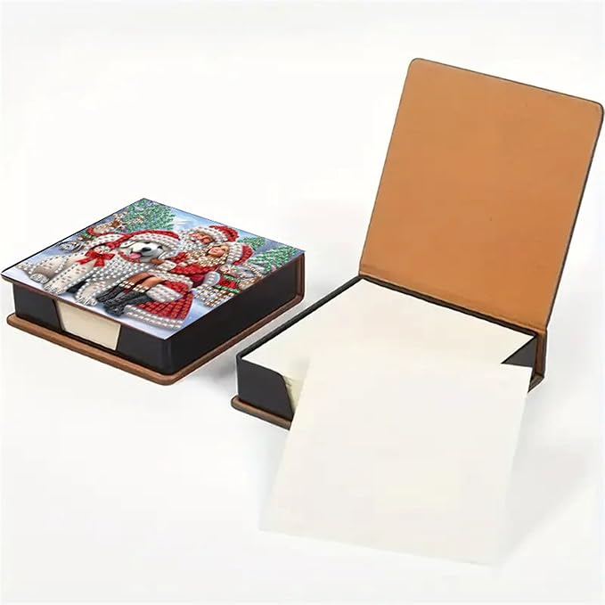 Christmas Diamond Painting Kit Note Box,Memo Paper Storage Box Diamonds Art,Sticky Note Holder Diamonds Art,Diamond Painting Memo Pad For Office Desk. (Christmas)