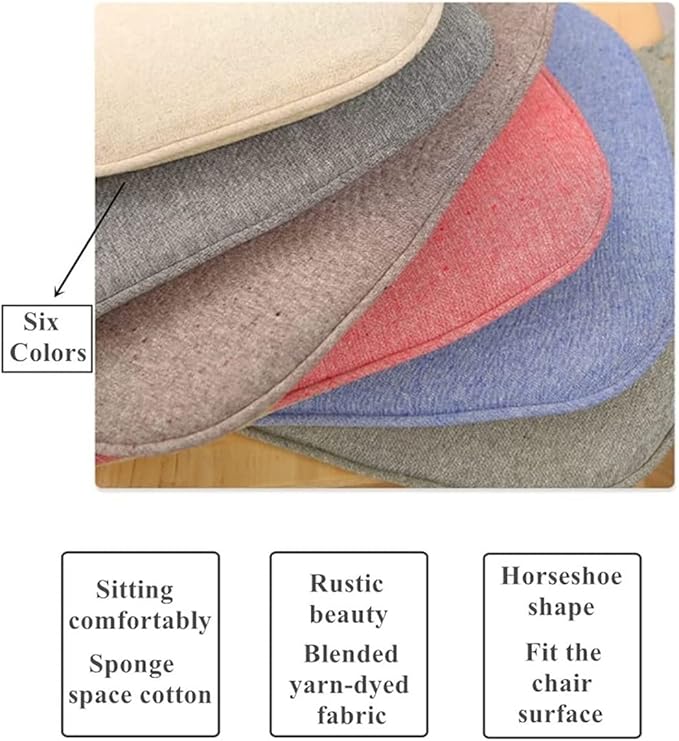 1/2/4 Packs Chair Cushion/Seat Cushion for Dining Chairs, Non-Slip Indoor Outdoor Kitchen U-Shaped Seat Pad/Chair Pads with Machine Washable Cover (Red Set of 1)