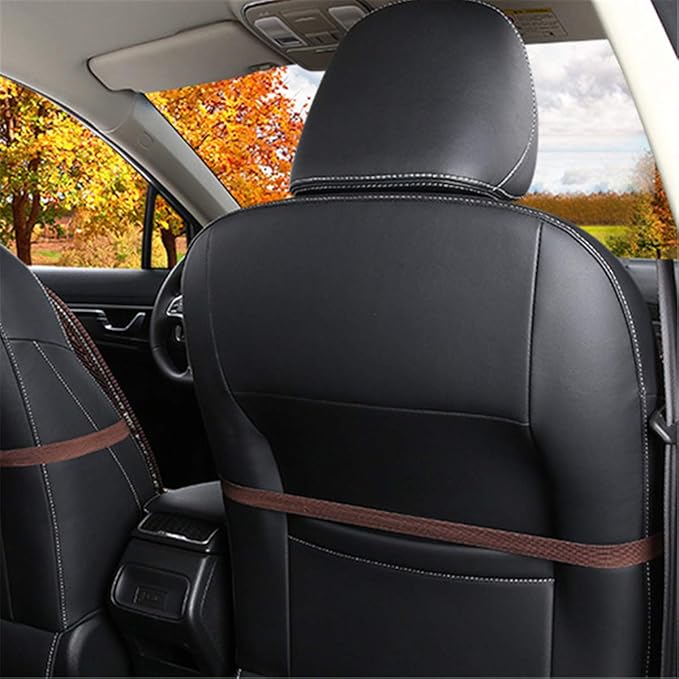 Wood Beaded Comfort Seat Cover with Cooling Ventilated Mesh Lumbar Back Brace Massage Support Cushion for Car Seat Chair