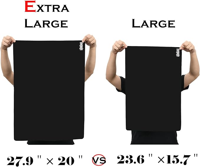 Foepoge 27.9”x20” Extra Large Silicone Sheet for Crafts, Nonstick Silicon Mat for Resin, Epoxy Art Placemat for Jewelry Casting, Reusable Painting Pad, Heat Resistant Countertop Cover - Black