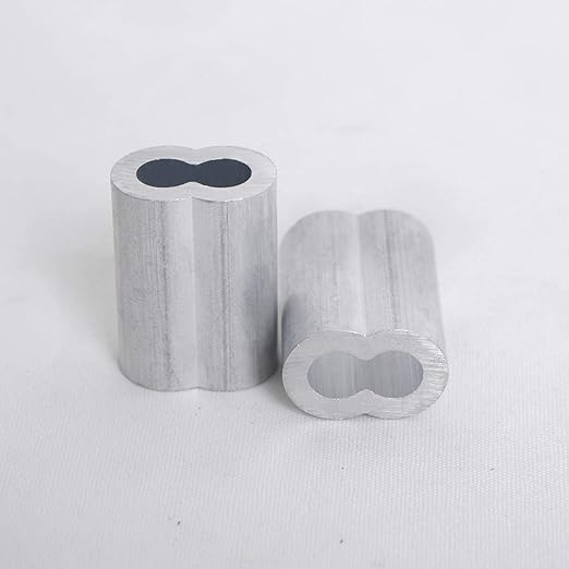 Aluminum Crimping Loop Sleeve for 5/32" Diameter Wire Rope and Cable (5/32" 50PCS)