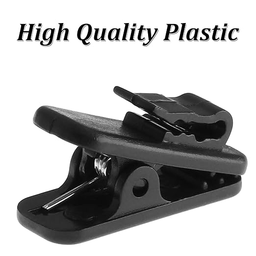 Bonsicoky 24 Pack Clips for Earphone Wire, Headphone Mount Cable Clothing Clip Use for Fixing Earphone/Microphone Cord (Black)