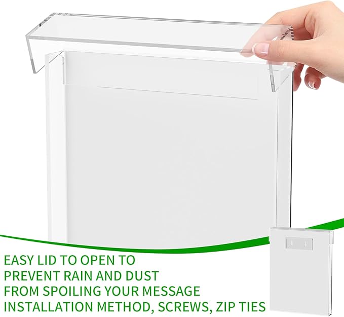 Outdoor Permit Brochure Box，Real Estate Flyer Box Waterproof with Lid-Take One Document Holder Can Hold 180, 8.5 x 11 Documents, Flyers & Brochures or Other Outdoor Marketing Needs