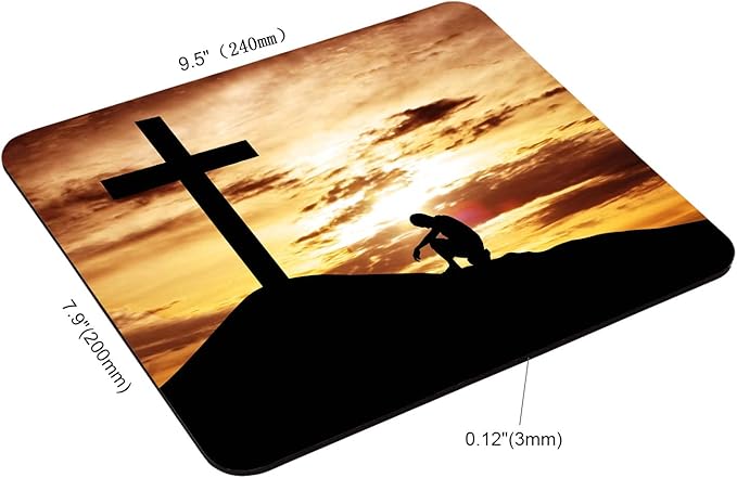 Mouse Pad, Cross Mouse Pad, Mousepad Rectangle Customized Mouse Pads with Designs Non-Slip Rubber Smooth MousePads for Computer Laptop 9.5"x7.9"x0.12" Inch(240mm x 200mm x 3mm)