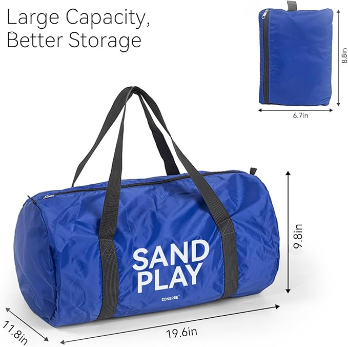 zoneree Sand Tray Therapy Portable Starter Kit: Foldable Professional Therapy Sandbox with 205 Sandtray Miniatures (Including Record Form)