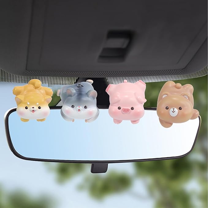 Computer Monitor Decor,Computer Monitors Decors Figurines,Personalized Animal Collectible Figurines, Monitor Decor for Home, Office,Car Decoration (Black)