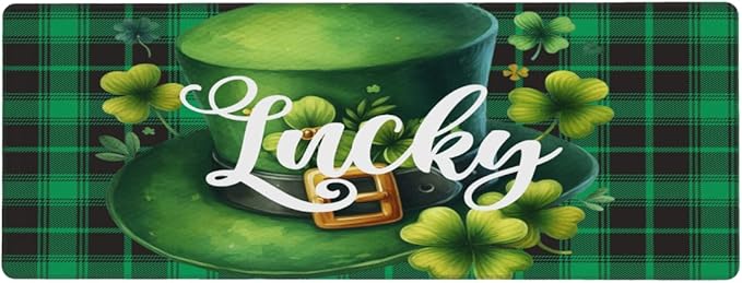 Large Mouse Pad Non-Slip Rubber St Patrick Hat Long Gaming Desk Mat Big Computer Keyboard Mousepad Waterproof Protector Wristing Pad for Gaming Office Home Decorative 31.5 X 11.8 Inch