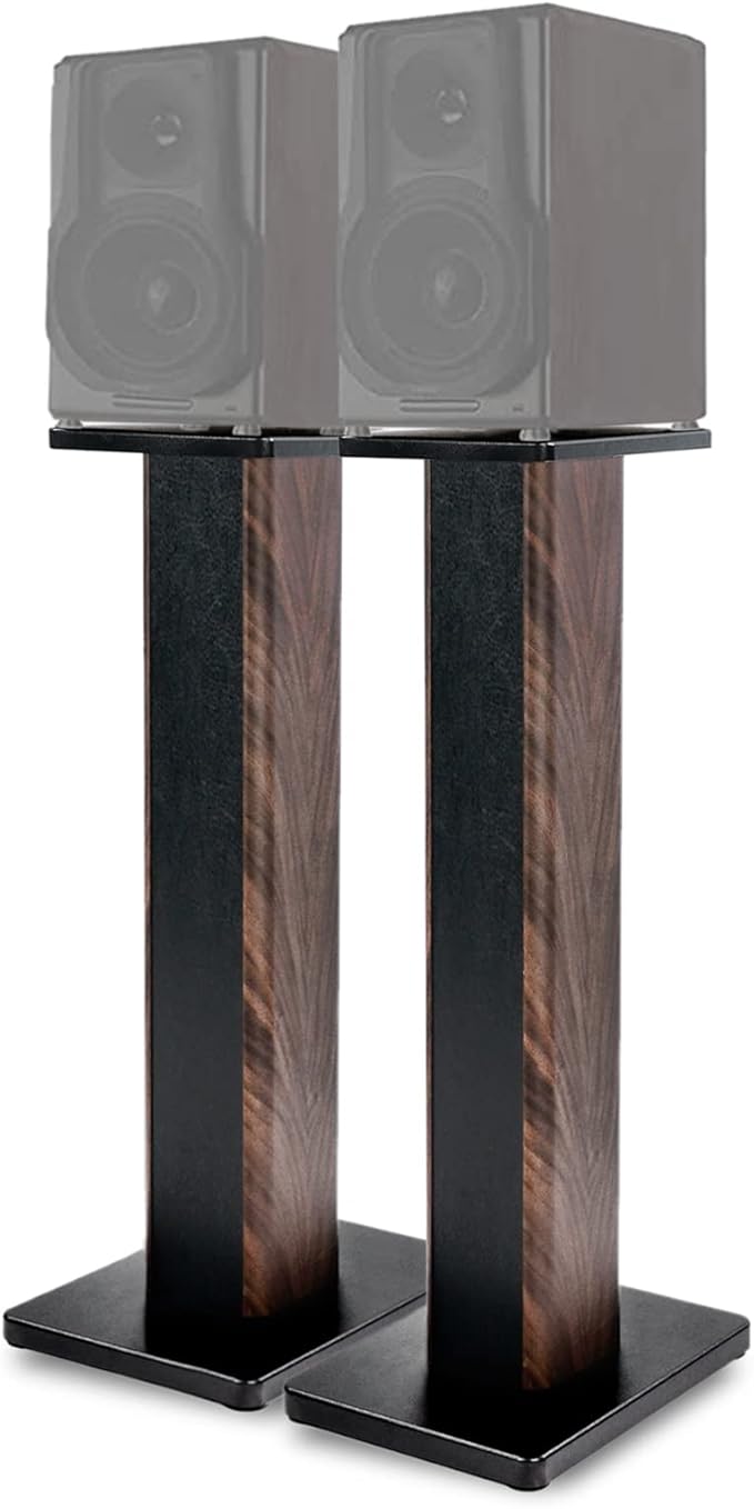 31.5 Inch (80CM) - Pair- Wood Speaker Stands for Home-Cinema HiFi Desktop and Satellite Speakers Monitor Stands, Enhanced Audio Listening Experience for Home Theaters