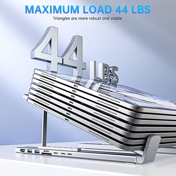 Laptop Docking Station Stand 8 in 1 USB C Portable Travel Laptop Stand with Docking Station 8-in-1 USB-C Hub with 4k HDMI, 2 USB 3.0, Pd 100w for MacBook Pro/Air Dock Tablet Stands(8 in 1)