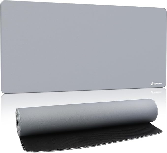 ATTACK SHARK CM02Pro Gaming Mouse Pad for Esports Speed Large Mouse mats for Desk Waterproof Surface Stitched Edges and Anti-Slip Rubber Base Size XXL Laminate 35.43” x 15.75” x 0.16” Gray
