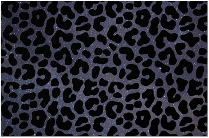 Placemats Set of 4 Heat-Resistant Rectangle Place Mats Black Leopard Cheetah Washable Plastic PVC Dining Table Mat Non-Slip Wipeable Woven Vinyl Placemat for Kitchen Patio Table Decor