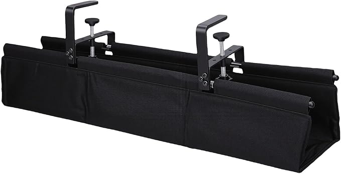 JTLB 28in Under Desk Cable Organizer Under Desk Cable Management Tray Cord Organizer with No Drill Clamp & Screw Mount for Home Office Storage