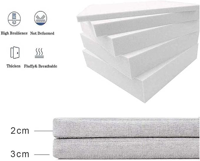 Bench Cushion Outdoor 60 * 35 * 2cm Filled with high-Density Sponge,Thickened and Soft，Anti-Slip/Zipper,Equipped with Anti-Slip Fixing Straps，for Kitchens, Dining Rooms, Floor Swings, Gardens, a