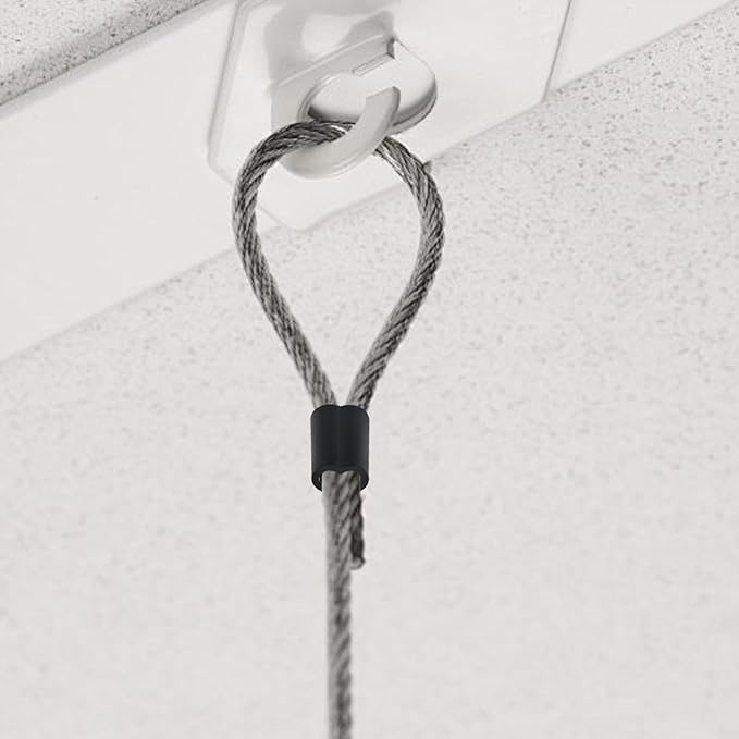 Antrader Aluminum Crimping Loop Sleeve,3/16" Cable Crimps Wire Ferrules for Crimping Wire Rope Cable,50Pcs,Black (M5)