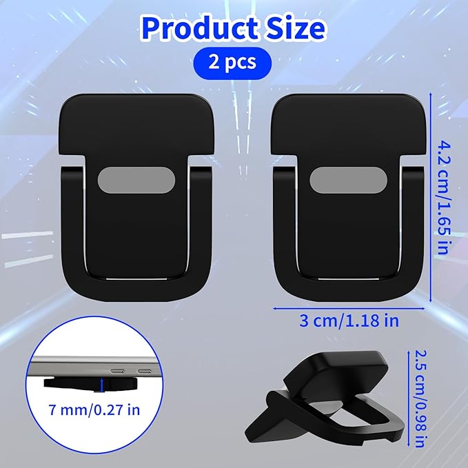 Notoke 2 PCS Portable Keyboard Riser, Adjustable Black Laptop Keyboard Stand with 2 Angle Settings and Self-Adhesive Foldable Feet, Mini Foldable Laptop Stand Riser Keyboards Lift for Most Keyboards