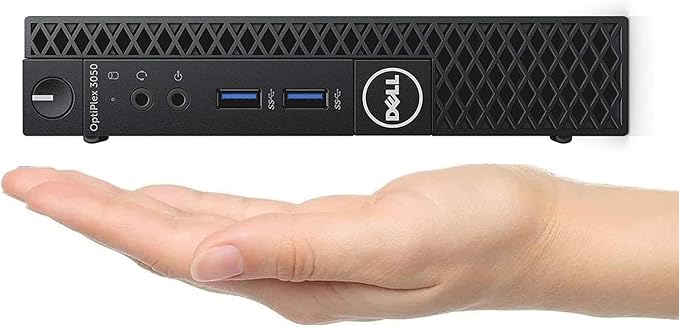 Dell Optiplex 3050 Mini Desktop Computer PC, 27" Full HD Monitor, Intel Core i7-7700T, 8GB DDR4 RAM, 256GB SSD, Keyboard & Mouse, Windows 11 Pro (Renewed)
