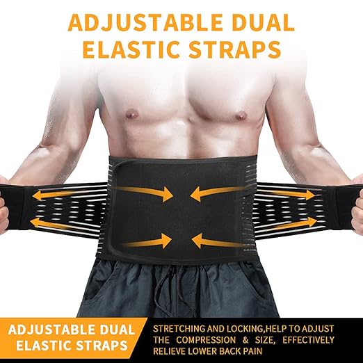 DARLIS Back Brace Support Belt with Inflatable Lumbar Pad - Extra Support for Lower Back Pain, Herniated Disc, Sciatica, Scoliosis, Adjustable Support Straps Lumbar Support Belt for Men Women M