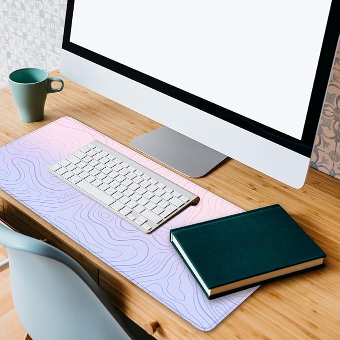 Abstract Lines Gaming Mouse Pad Pastel Gradient XL Mouse Pad Large Mousepad Extended Laptop Keyboard Mat Gaming Desk Pad Mouse Mat Office Computer Keyboard Laptop 31.5"x11.8"