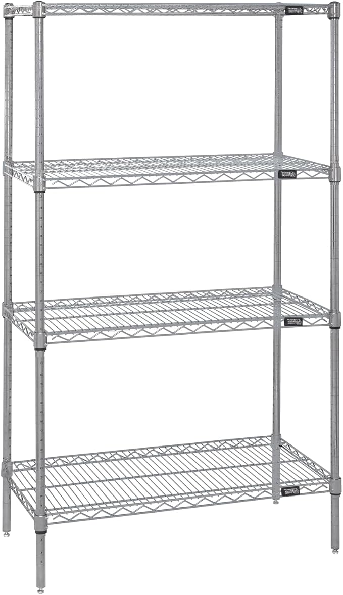 Quantum Storage Systems WR54-3660S Starter Kit Wire Shelves Stainless Steel 4 Shelves 54" H x 60" W x 36" D