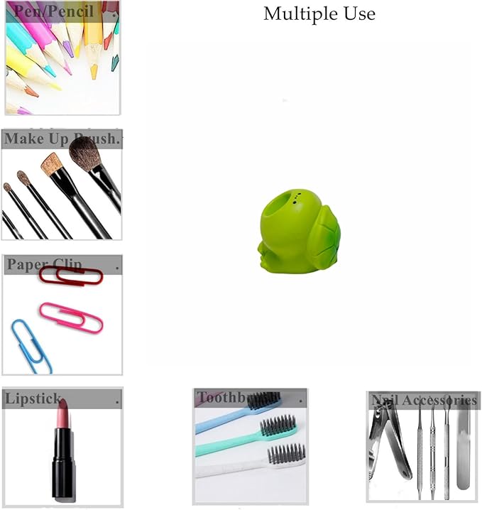 Cute Small Pen Pencil Holder, Kawaii Resin Cat Dog Dinosaur Rabbit Animal Paper Clip Toothbrush Mini Storage Organizer Office Desk Decorations