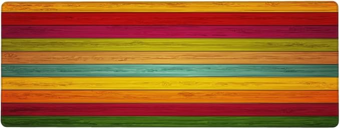 Large Mouse Pad Gay Rainbow Wood Non-Slip Rubber Long Gaming Desk Mat Big Computer Keyboard Mousepad Waterproof Protector Wristing Pad for Gaming Office Home Decorative 31.5 X 11.8 Inch