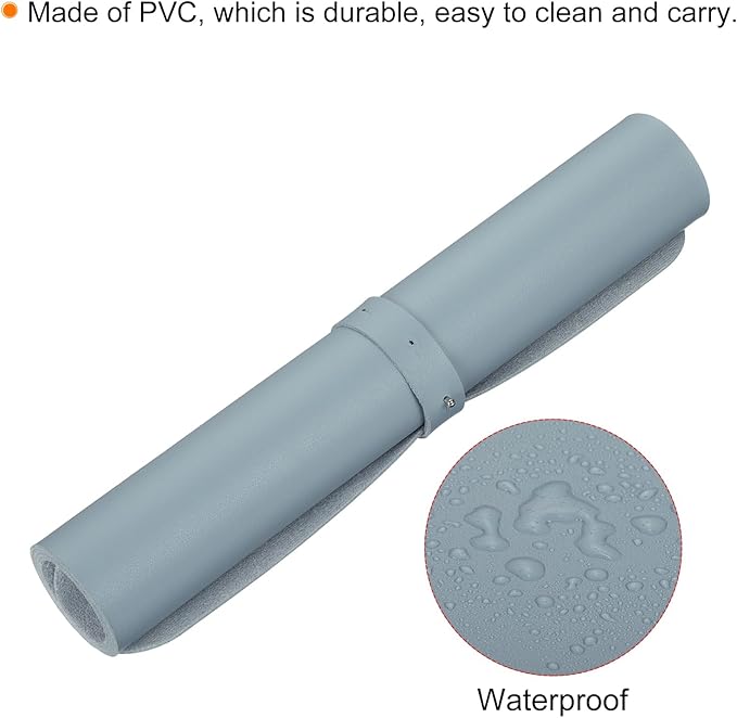 PATIKIL 31"x16" Desk Mat Protector, PVC Non-Slip Waterproof Mouse Pad Writing Mat for Office Home, Light Blue