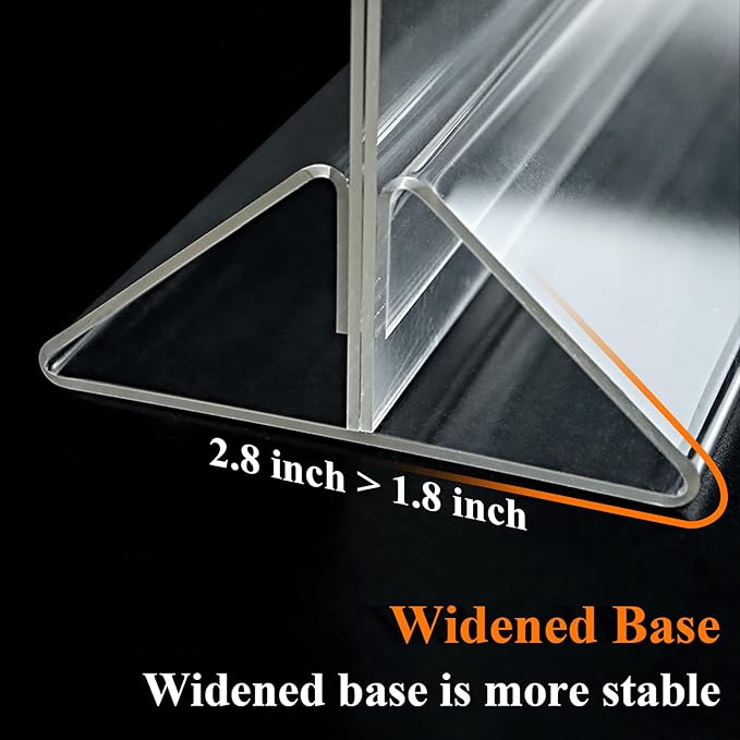 Seencool 5 x 7 Acrylic Sign Holder - Clear Wedding Table Number Holder, Double Sided Picture Frames with Vertical Stand, T Shape Desktop Display Stand for Office, Home, Store, Restaurant