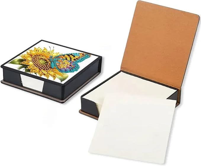 Sunflower Diamond Painting Kit Note Box,Memo Paper Storage Box Diamond Art,Sticky Note Holder Diamond Art,Diamond Painting Memo Pad For Office Desk. (sunflower)