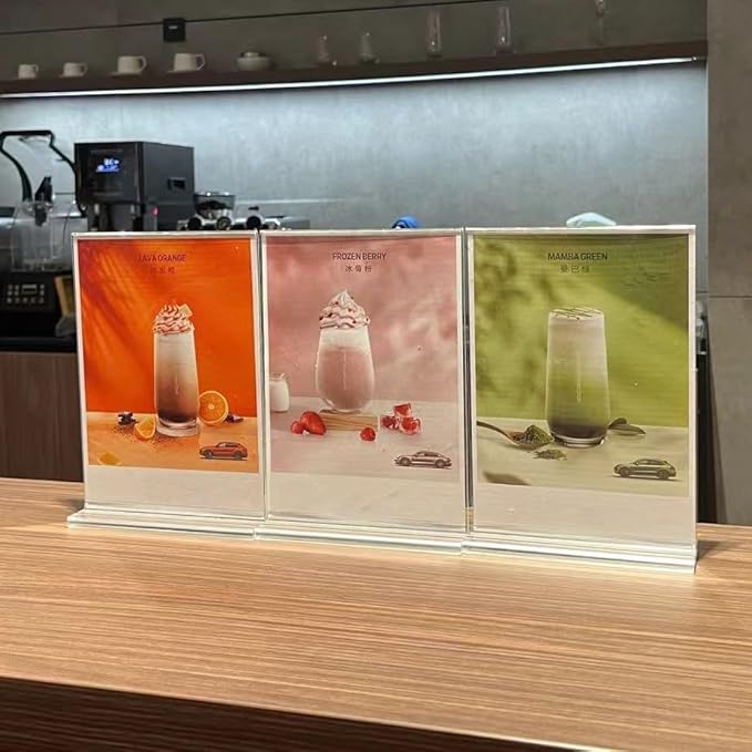 newnewshow 4x6 Inch Clear Acrylic Sign Holder, Display Stand, Plastic Card Holder for Business, Office, Retail (4x6 Inch 12 Pack)