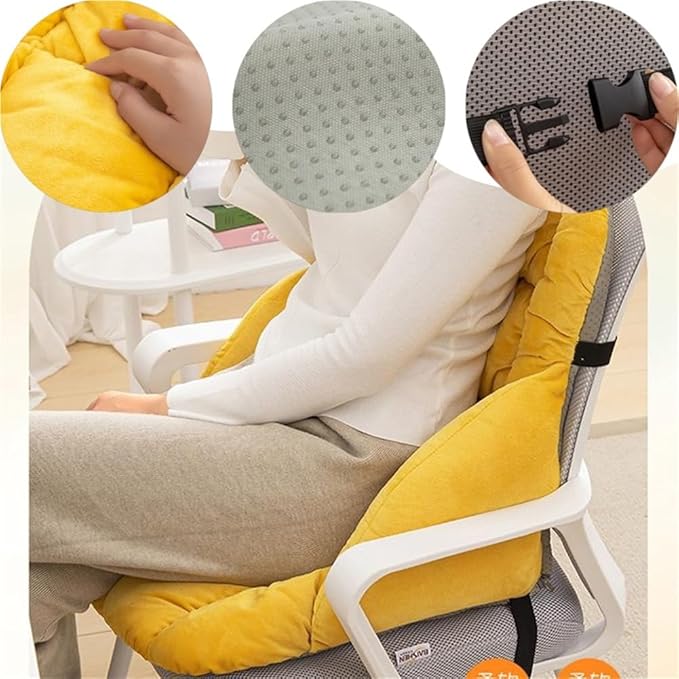 LYFJMUS High Back Office Chair Cushion Soft Desk Chair Pad with Ties Rocking Chair Cushion for Office Car Home Dining Room Kitchen