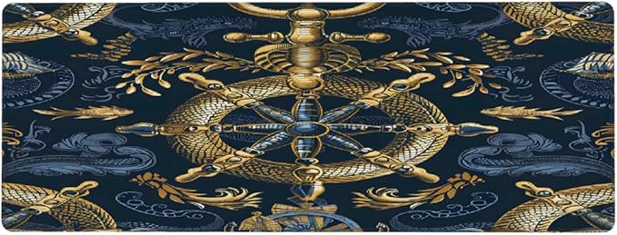 Large Mouse Pad Non-Slip Rubber Anchor Navy Beach Long Gaming Desk Mat Big Computer Keyboard Mousepad Waterproof Protector Wristing Pad for Gaming Office Home Decorative 31.5 X 11.8 Inch