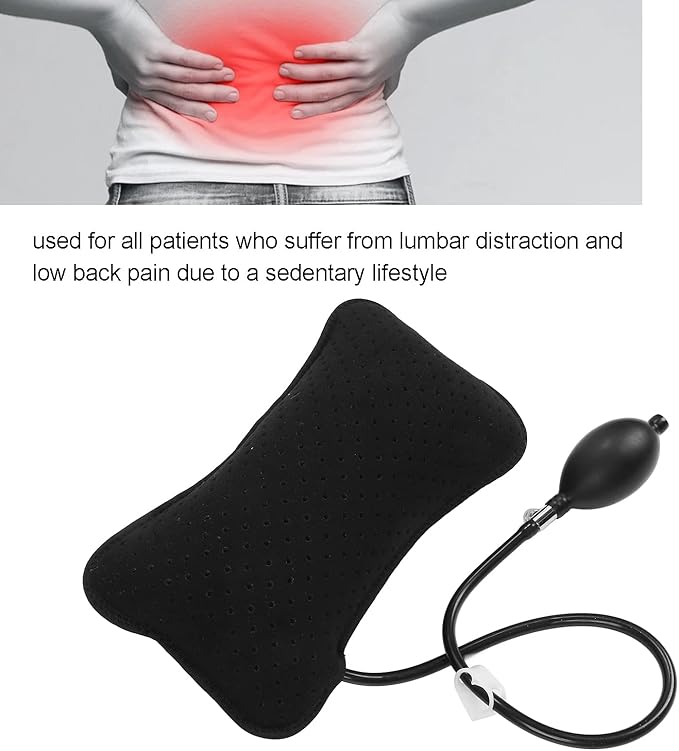 Inflatable Lumbar Support Pillow Washable Breathable Portable Waist Support Pillow for Home Office Chair and Car Bus Train Airplane Travel Seat