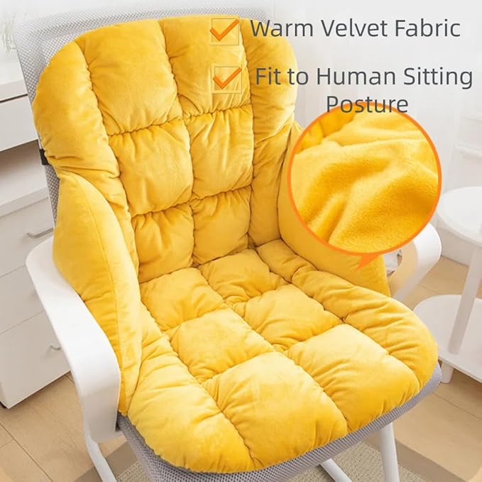 LYFJMUS High Back Office Chair Cushion Soft Desk Chair Pad with Ties Rocking Chair Cushion for Office Car Home Dining Room Kitchen