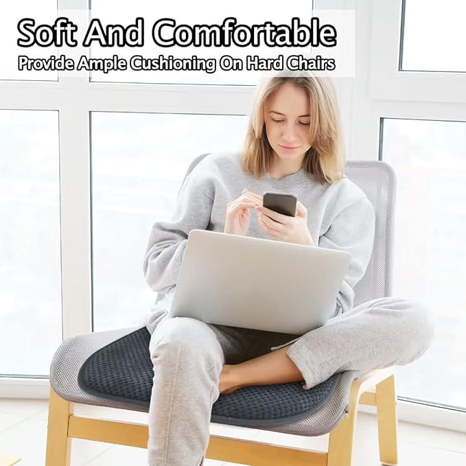 Grey Foam Seat Cushions Kitchen Chairs Pads for Dining Chairs 2 Pack Non Slip Patio Seat Cushions Washable U Shaped Soft Thick Large Metal Wooden Chair Cushions,17" x 15"