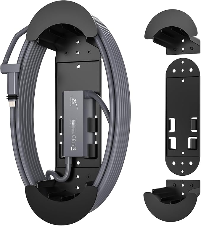 XLTTYWL Starlink Gen 3 Ethernet Cable Caddy, Star Link Mounting Kit ABS Stability StarLink V3&Gen3/4/4X Cord Management Accessories for Star Link Cable and Starling Ethernet Adapter(Black)